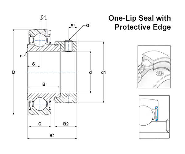 SNR ES Series Bearing Insert Schematic
