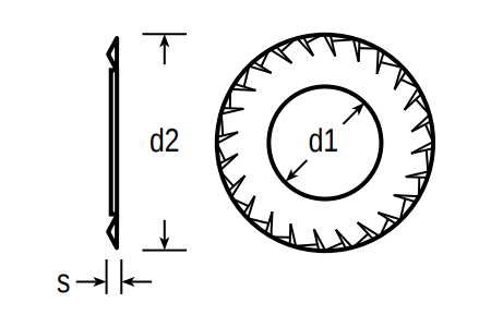 External Serrated Washers Schematic
