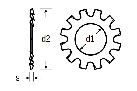 External Toothed Washers Schematic