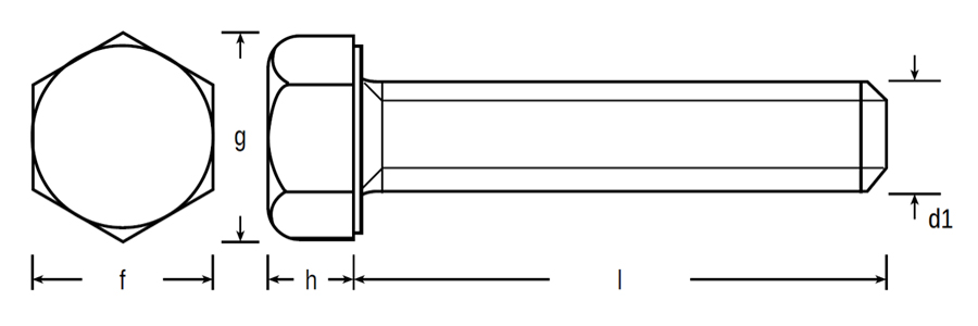 Hex Bolt / Setscrew BS1768 Schematic