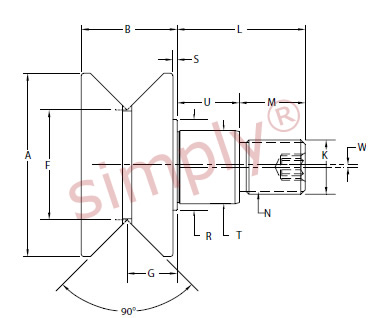 Carter V-Groove Eccentric Hi-Roller Bearing Schematic Drawing