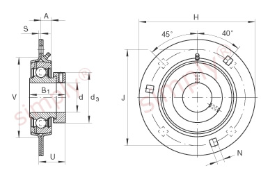 INA Pressed Steel Round Housing Unit