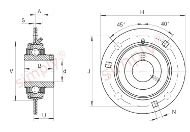INA Pressed Steel Round Housing Unit