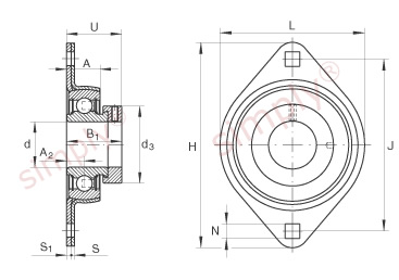 INA Pressed Steel Oval Housing Unit