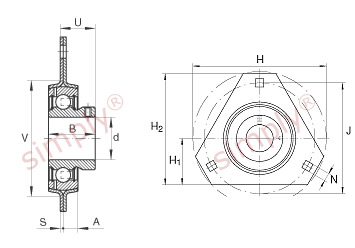 INA Pressed Steel Triangular Housing Unit