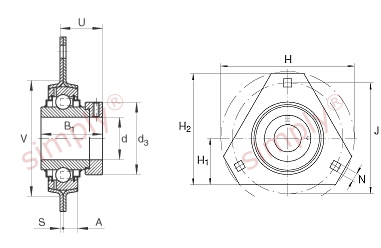 INA Pressed Steel Triangular Housing Unit