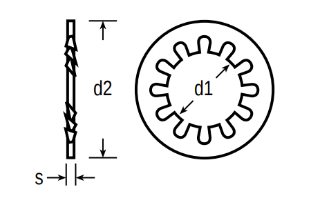 Internal Toothed Washers Schematic