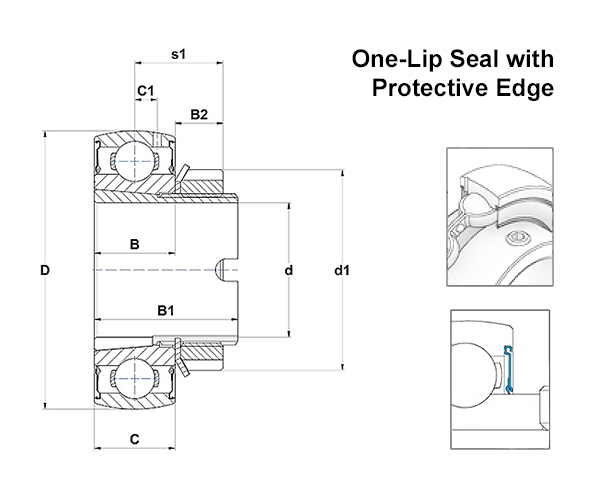 SNR LK-H Series Bearing Insert Schematic