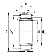 NNC Double Row Full Complement Cylindrical Roller Bearing