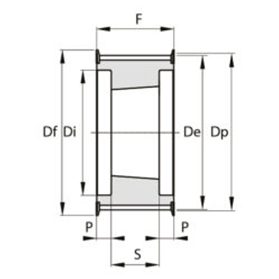 6F Type Polychain / Synchrochain Pulley Schematic