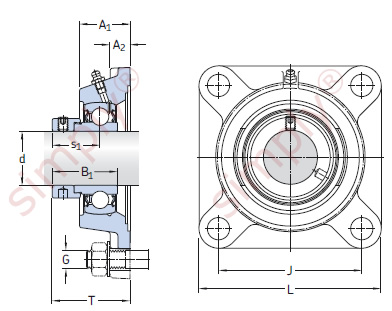 Flanged Unit with an Square Housing