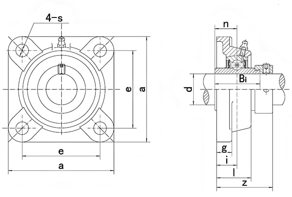 HCF 4 Bolt Square Housing