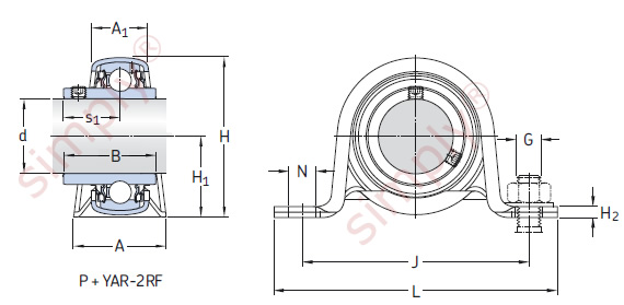 Pillow / Plummer Block Unit with a Pressed Steel Housing and Grub Screws