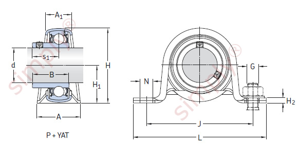 Pillow / Plummer Block Unit with a Pressed Steel Housing and Grub Screws