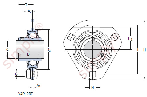 Flanged Unit with Pressed Steel Housing with Grub Screws