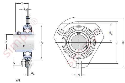 Flanged Unit with Pressed Steel Housing with Grub Screws