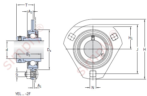 Flanged Unit with Pressed Steel Housing with Eccentric Collar