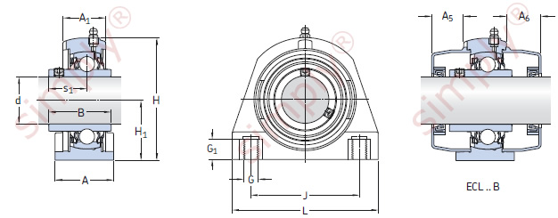 Pillow / Plummer Block Unit with a Short Base for the Food Industry