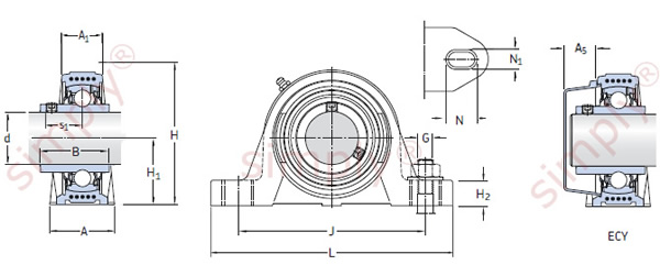 Pillow / Plummer Block Unit with Grub Screws and Food-Grade Grease