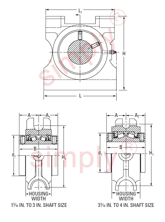 Timken take up unit angled with integral taper roller bearings and seals