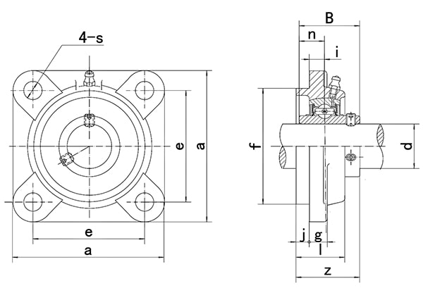 UCFS 4 Bolt Square Housing