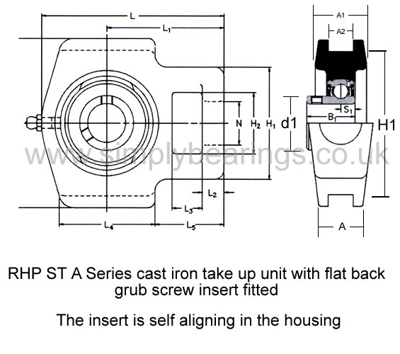 RHP ST Series Cast Iron Take Up Housing Units