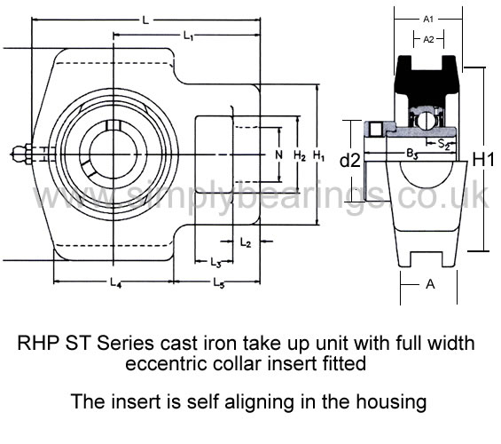 RHP ST Series Cast Iron Take Up Housing Units