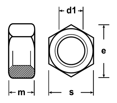 UNC BS1768 Lock Nut Schematicc