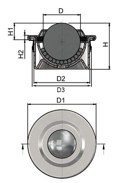 Push Fit Ball Transfer Unit