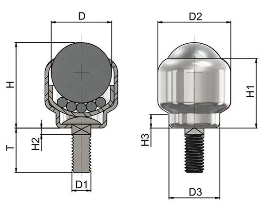 Stem Fitting Ball Transfer Unit