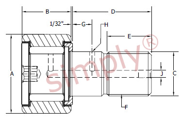 Carter Xtenda Heavy Duty Cam Follower Schematic Drawing