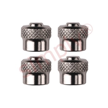 Pack of 4 Metal Domed Valve Caps For Schrader Type Valves