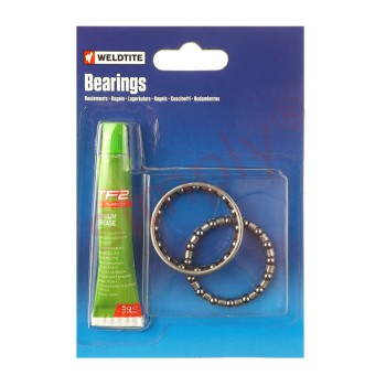 2x 5/32 inch Case Hardened Ball Bearings in Cage Retainers and TF2 Lithium Grease