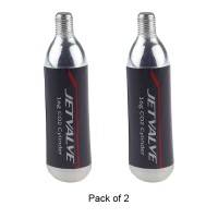 Pack of 2 Weldtite Jetvalve (16g) CO2 Tyre Inflation Threaded Refill Gas Cylinders