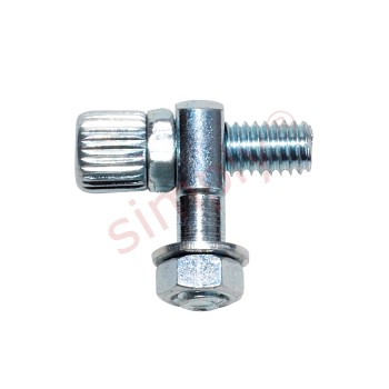 Knurled T Bolt Brake Cable Adjuster with Nut and Washer