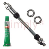 Cyclo 9.5x175mm Chrome Molybdenum Steel Cycle Axle and Lithium Grease and Hub Cages