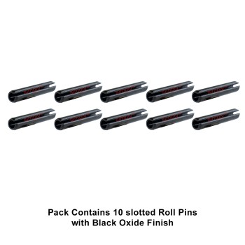 Imperial Slotted Carbon Spring Steel DIN1481 Spring Roll Pins with Black Oxide Finish 1/16x1/4 inch - Allow 2-3 Days