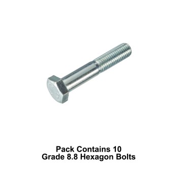 Unifix M8x30 Grade 8.8 Hexagon Bolts DIN 931 with 1.25mm Pitch and Bright Zinc Plated Finish