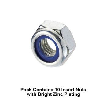 Unifix M10x17 - Class 10 Steel Insert Nuts DIN 982 with 1.5mm Pitch and Bright Zinc Plated Finish