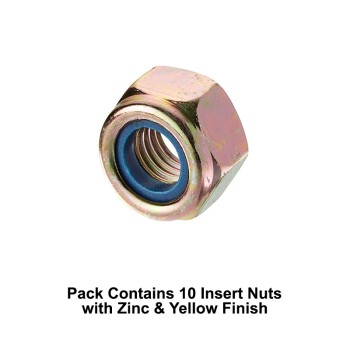 Unifix M8x13 - Class 8 Steel Insert Nuts DIN 982 with 1.25mm Pitch and Zinc and Yellow Finish - Allow 2-3 Days