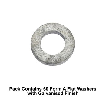 Unifix M10x20x2mm Form A Flat Washers DIN 125A with Galvanised Finish - Allow 2-3 Days