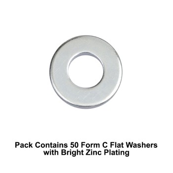 Unifix M10x24x2mm Form C Flat Washers BS 4320C with Bright Zinc Plated Finish