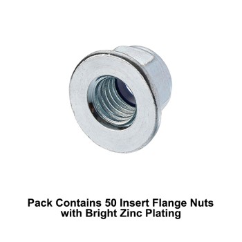 Unifix M5x8 - Class 8 Steel Insert Flange Nuts DIN 6926 with 0.8mm Pitch and Bright Zinc Plated Finish - Allow 2-3 Days