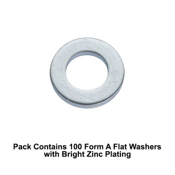 Unifix M8x16x1.6mm Form A Flat Washers DIN 125A with Bright Zinc Plated Finish
