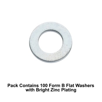 Unifix M8x17x1.1mm Form B Flat Washers BS 4320B with Bright Zinc Plated Finish
