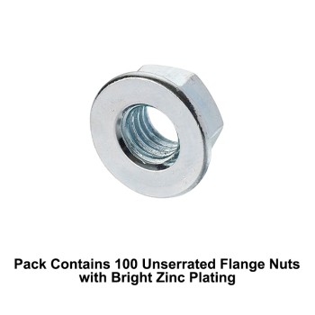 Unifix M5x8 - Class 6 Steel Unserrated Flange Nuts DIN 6923 with 0.8mm Pitch and Bright Zinc Plated Finish - Allow 2-3 Days