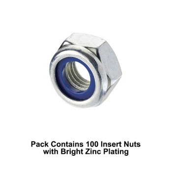 Unifix M3x5.5 - Class 6 Steel Insert Nuts DIN 985 with 0.5mm Pitch and Bright Zinc Plated Finish - Allow 2-3 Days