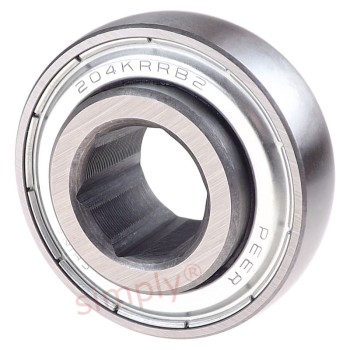 Peer 204KRRB2 Seeder Hex Bore Bearing 0.695x1.8504x0.825 inch