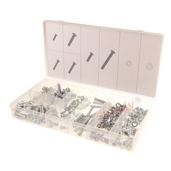 220 Piece Metric Nut and Bolt Assortment Kit in Storage Case