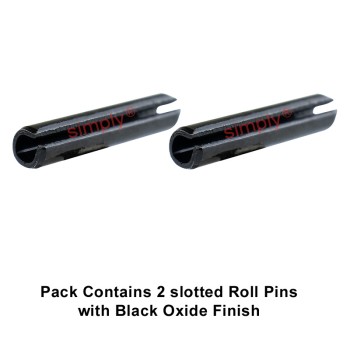 Imperial Slotted Carbon Spring Steel DIN1481 Spring Roll Pins with Black Oxide Finish 1/4x1 inch